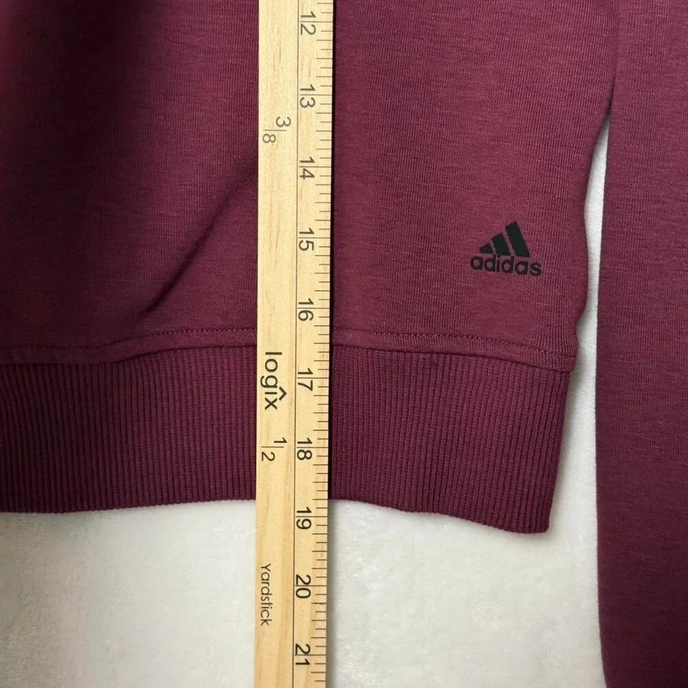 Adidas Sweatshirt Yoga Layering Top Women's Size XS Victory Crimson Cotton - Picture 7 of 8